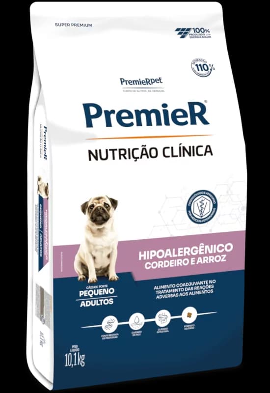 PremieR Nutrição Clínica Cães Adultos Portes Pequeno - Cordeiro & Arroz Hipoalergênico